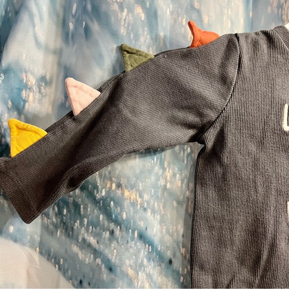 Fred & Flo Gray Dinosaur Spikes on Sleeve Size 12-18 Months - Picture 5 of 6